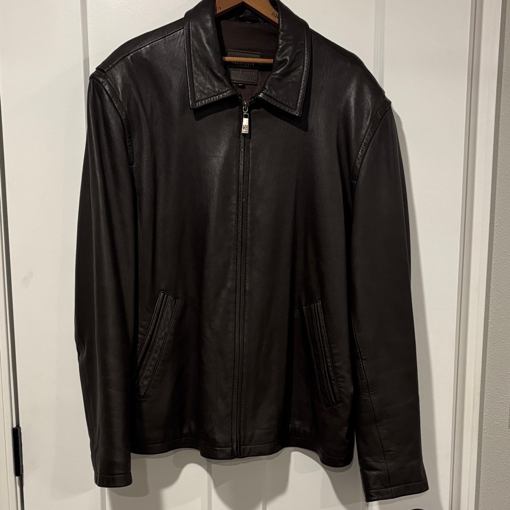 Van Heusen Men's Brown Leather Jacket size XL